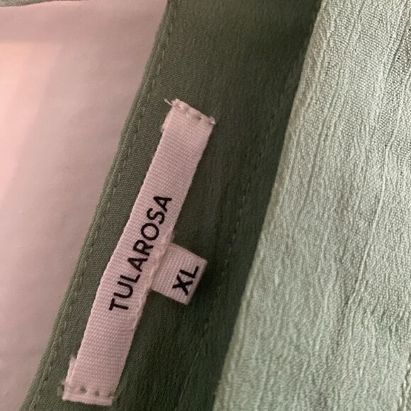 NWT REVOLVE Tularosa Ethereal Sage Mint Green Kaia Ruffle Sheer Top Blouse - Picture 10 of 17